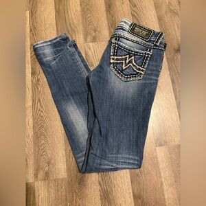Miss Me Dark Blue Jeans with Embroidered Details